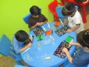 Working hard on their art projects! - Monroe 09/24/09