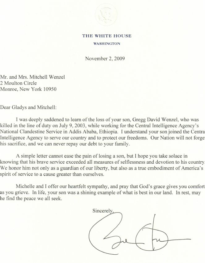 President Obama Letter to Wenzel.JPG